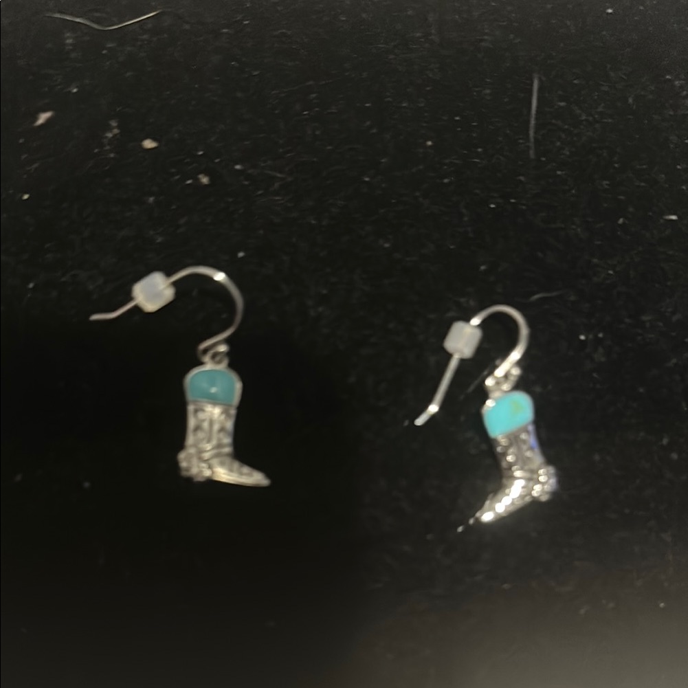 Piper Turquoise And Silver Boot Earrings 33$